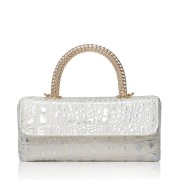 My Lovely Bag Bella / kroko bijeli sa srebrom / zlato